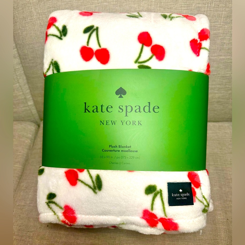 Kate Spade Cherry Plush Throw Blanket